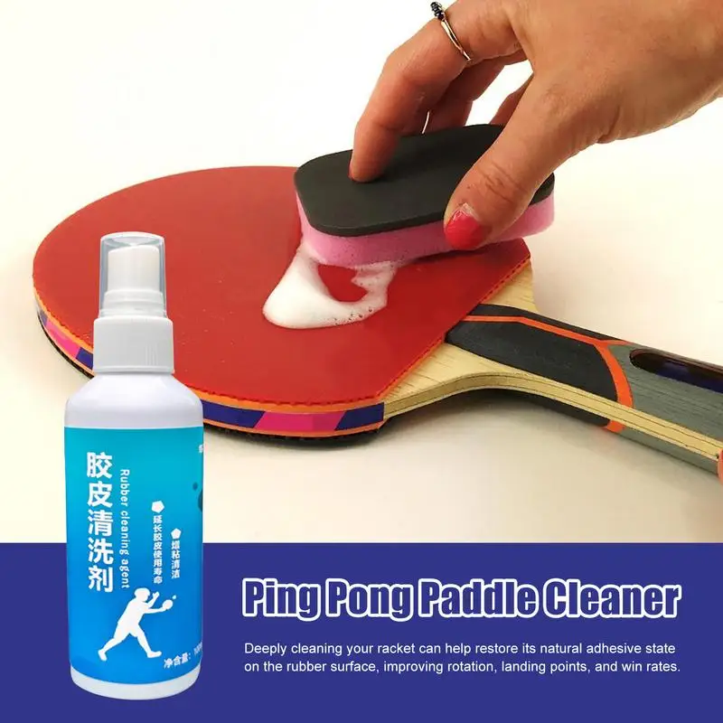 Ping Pong Paddle Cleaner Ping Pong Paddle Cleaning Spray 100ml Paddle Rubber Care Spray Cleans Dust Oil Stains Sweat From The