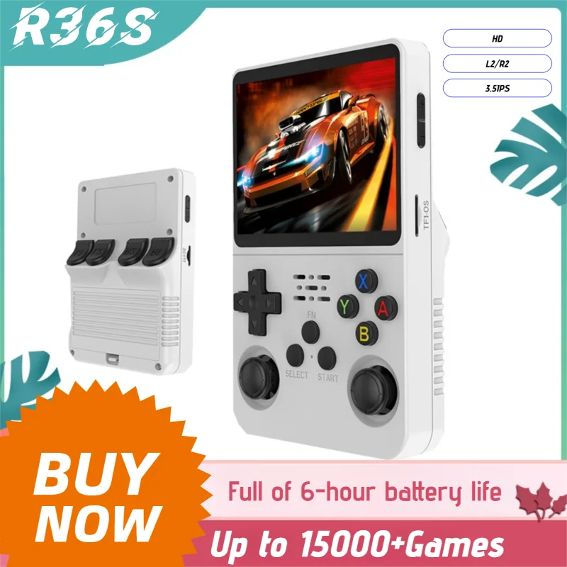 

NEW R36S Retro Game Console - Linux, 3.5" IPS, 64GB/128GB 5000+ Games, HDMI, Portable, Gift for Kids Adults