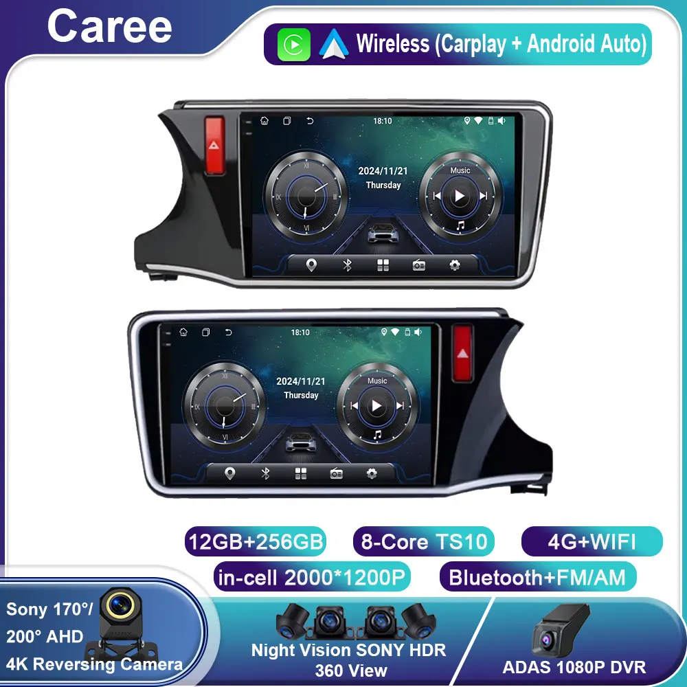 

Android 14 For Honda City Grace 2014 2015 2016 2017 2018 2019 Multimedia Stereo Car Player Navigation GPS Radio 4G LTE WIFI BT