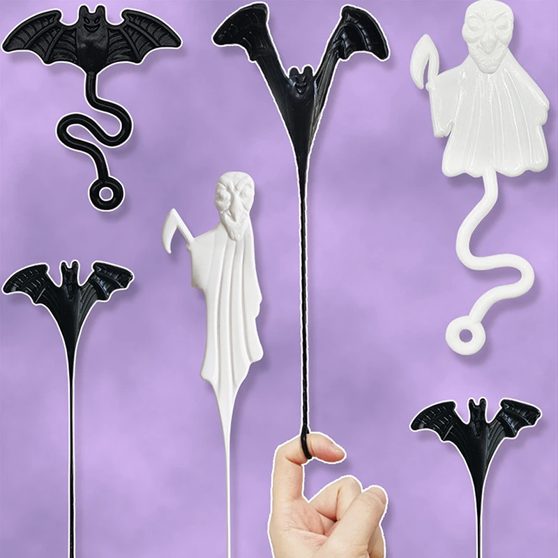 10Pcs Elastic Death Bat Halloween Trick Climbing Wall Stress Relieving Toy Kids Novelty Gift Kids Funny Toy