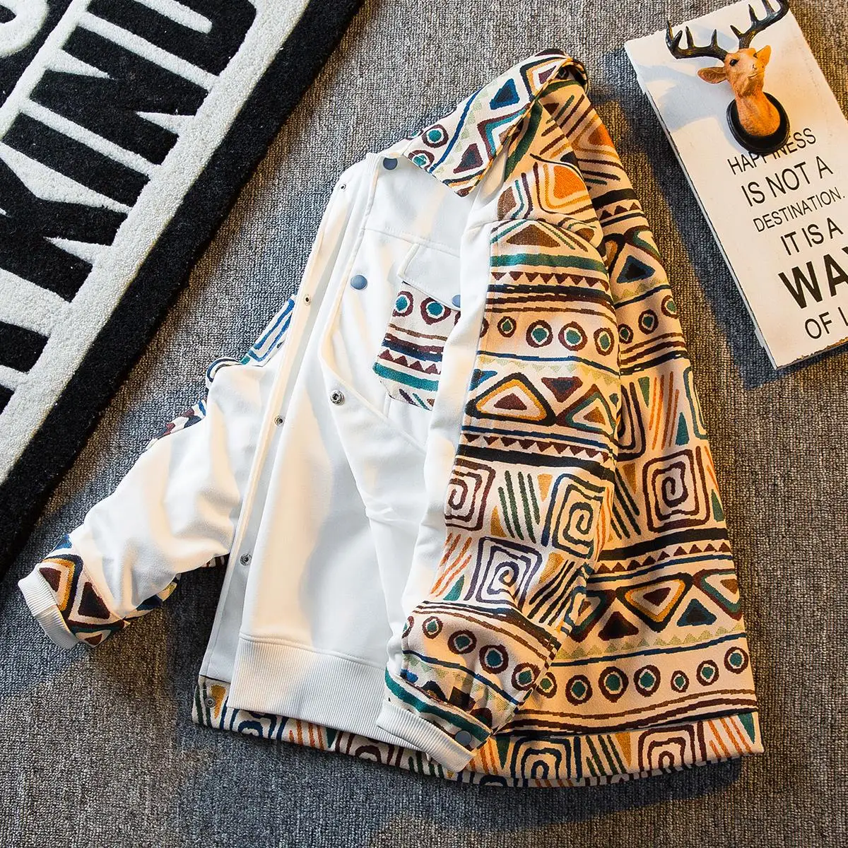 

Loose Fit Men's Jaet Ethnic Sle Casual Cool Trendy Knitted Outerwear Spring Autumn Season Regular Sve Long Coat