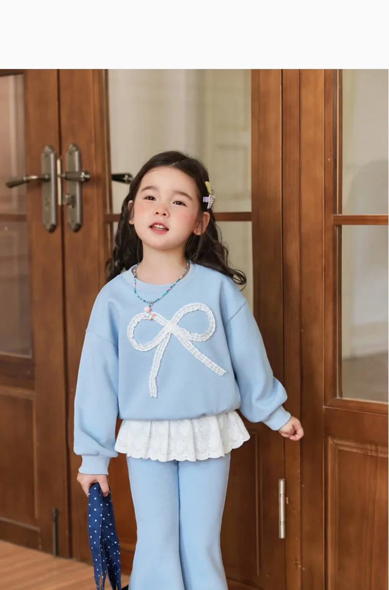 RAISE 2-8 Jahre Kinder Mädchen Zweiteiliges Outfit Herbst Kinder Mädchen Schleifen-Sweatshirt Trainingsanzüge 2026 Spitzenbesetzte Schlaghose Outfits – Detail 29