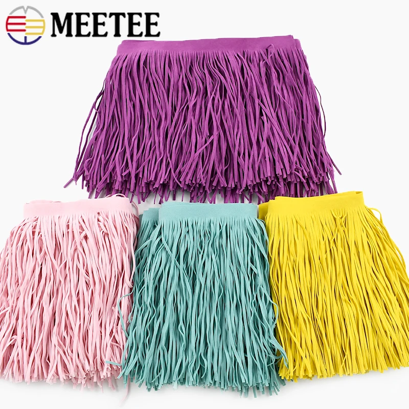 

Meetee 10-30cm Suede Leather Tassel Fringe Lace Ribbon Trim Dresses Curtains Clothes Decorative Trimmings DIY Sewing Accessories