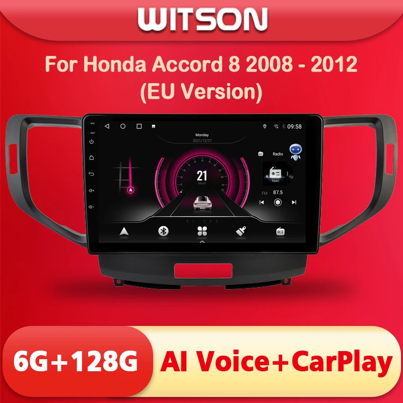 WITSON Car Multimedia Video Player Navigation Android AI VOICE GPS MAP For Honda Accord 8 2008 - 2012 (EU Version)