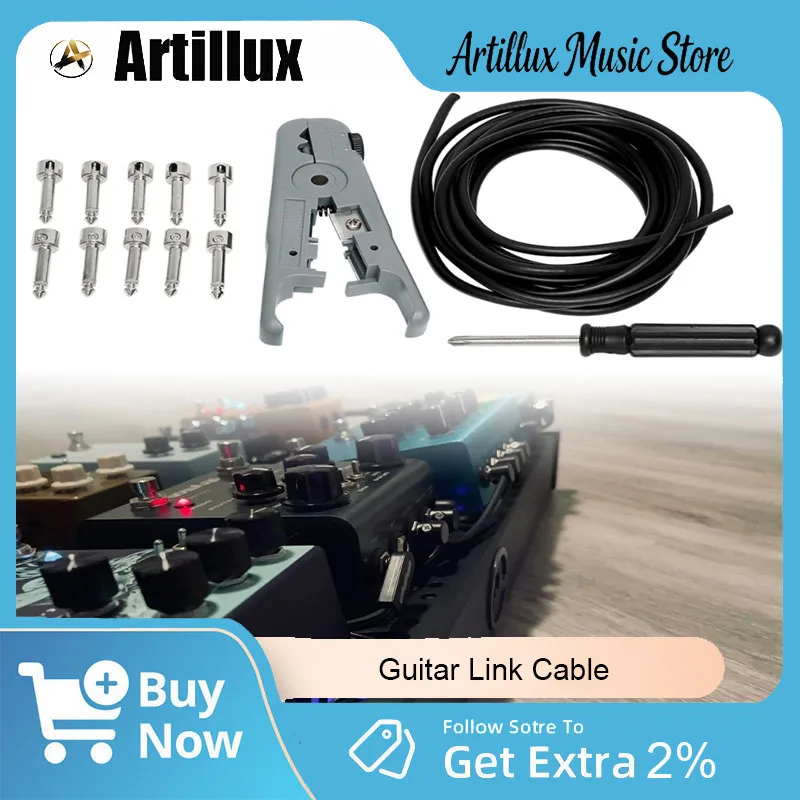 Artillux Guitar Link Cable Professional 6.35mm With Solderless Connectors Anti-Noise Cable for Electric Guitar Bass Accessories