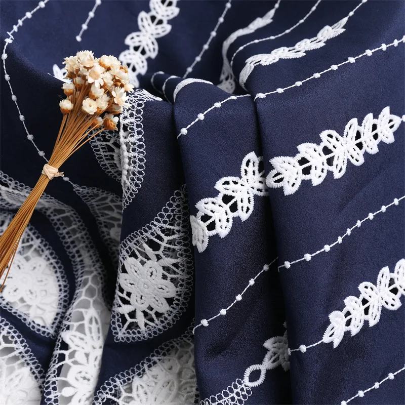 

Hollow Out Ethnic Style Embroidered Fabric Women's Dress Shirt Top Skirt Handmade DIY Sewing Cloth Designer Fabric