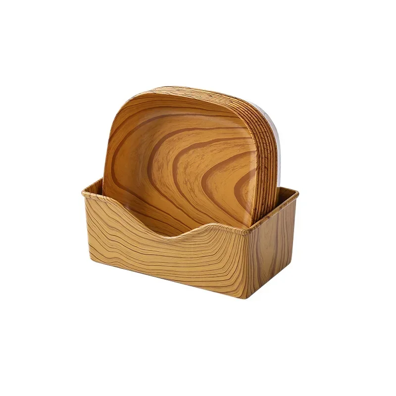 

Lightweight And Durable Square Plate Kitchen Accessories Fruit Dessert Cake Snack Candy Snack Plate Wooden Bowls Wood Serving