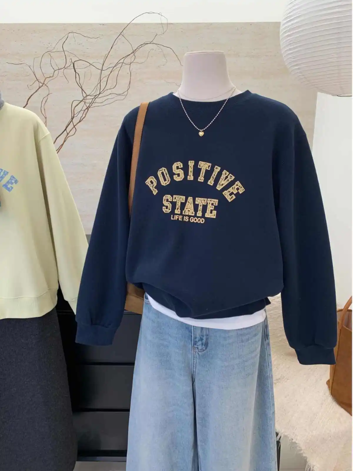 

Spring Autumn New Women's Sweatshirt Fashion Letter Printed O-neck Oversized Long Sleeve Pullover Mid-length Top Couple Clothes