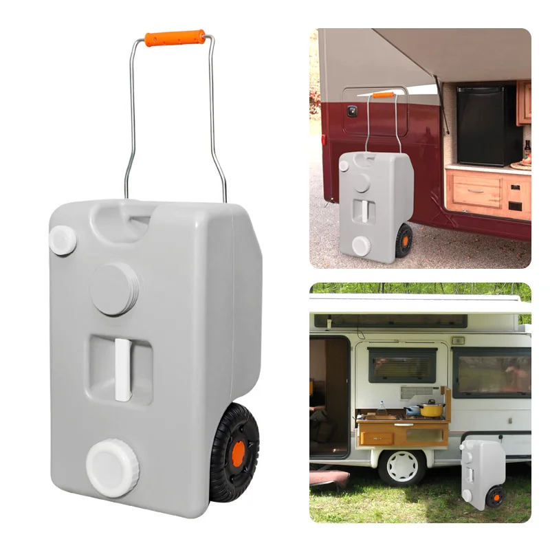 25L خزان المياه المحمولة RV مع عجلات استنزاف سريع وملء مقبض قابل للطي للتخييم قافلة مقطورة التسليم المحلي السريع #1