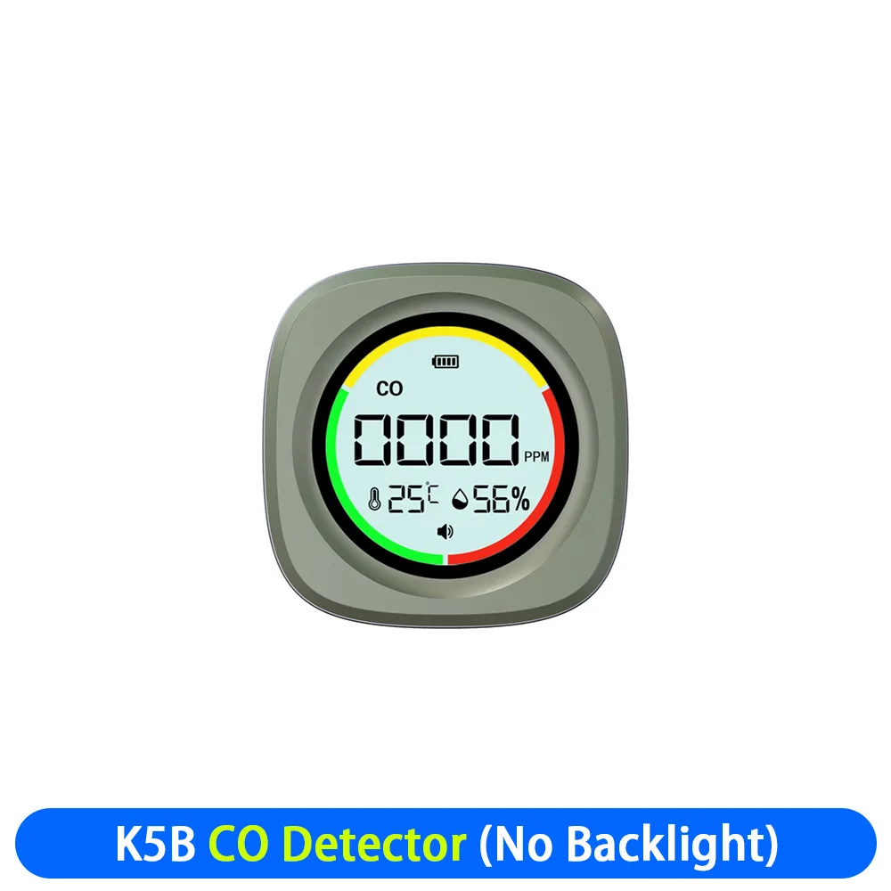 K5 3-in-1 Portable Carbon Monoxide Detector CO Air Quality Portable Monitor HD L