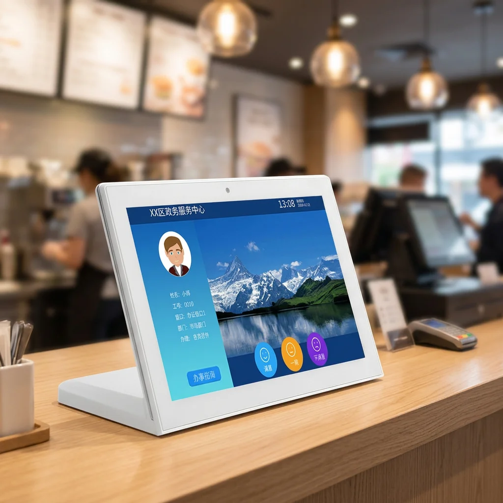 Hot Sales 10.1 Inch L Shaped Customer Feedback Tablet Advertising Display Kiosk Ordering Menu Android Digital Signage