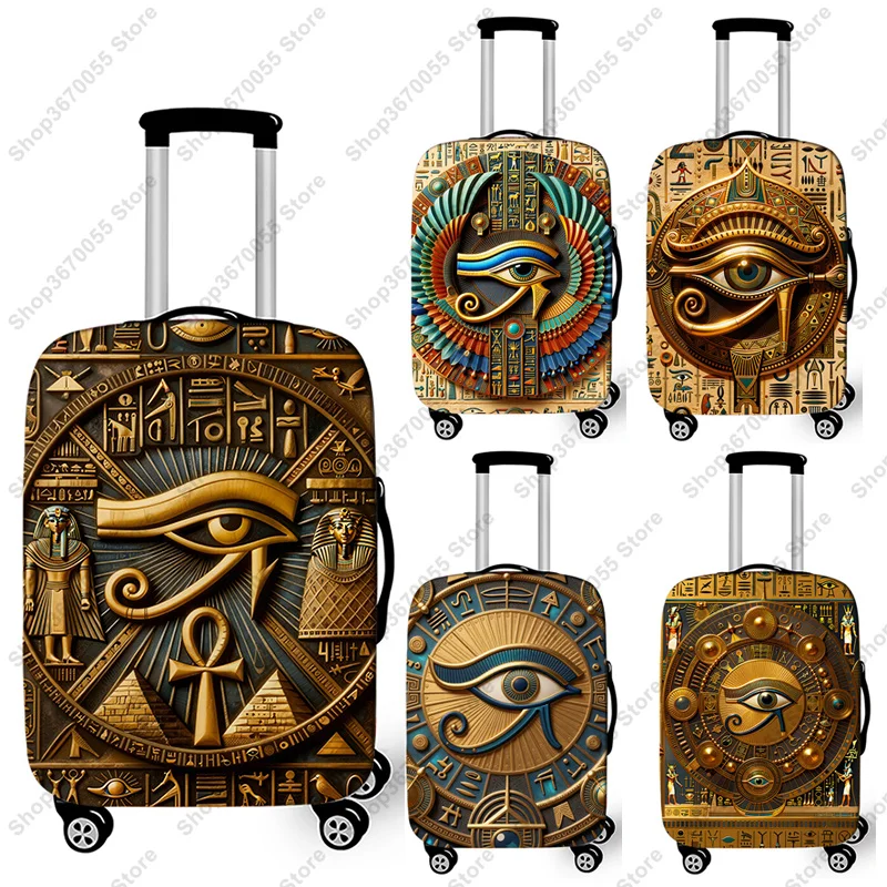 

Mysterious Ancient Egyptian The Eye of Horus Luggage Cover for Travel Ankh Suitcase Covers Elastic Trolley Case Protective Cover