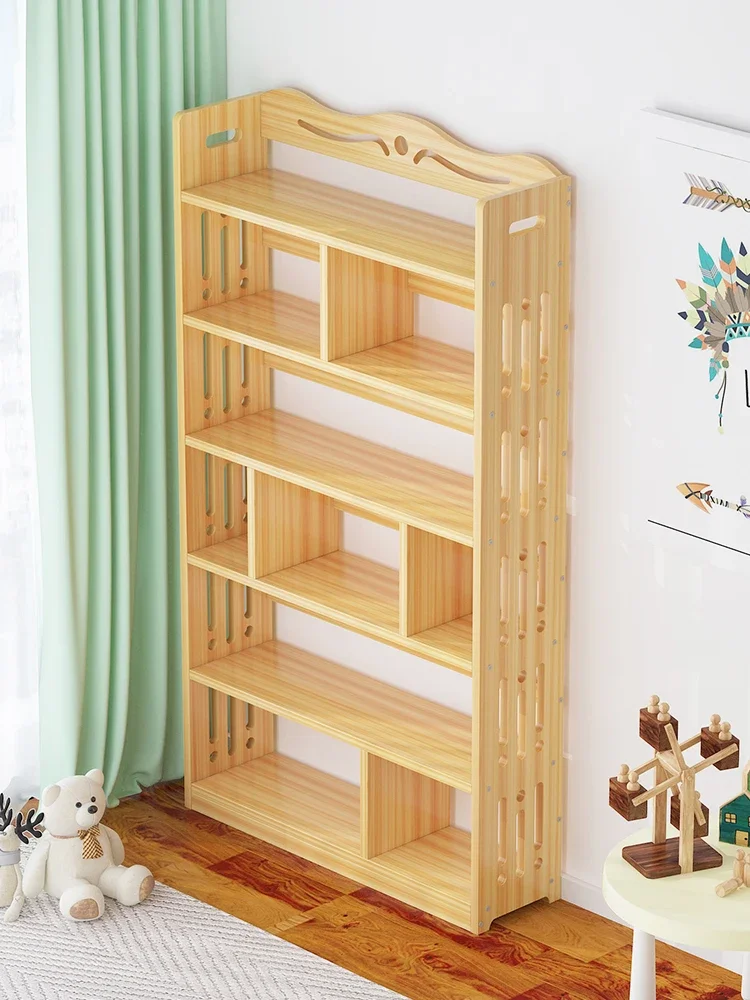 

Simple solid wood multi-layer space-saving home children's students modern living room storage rack