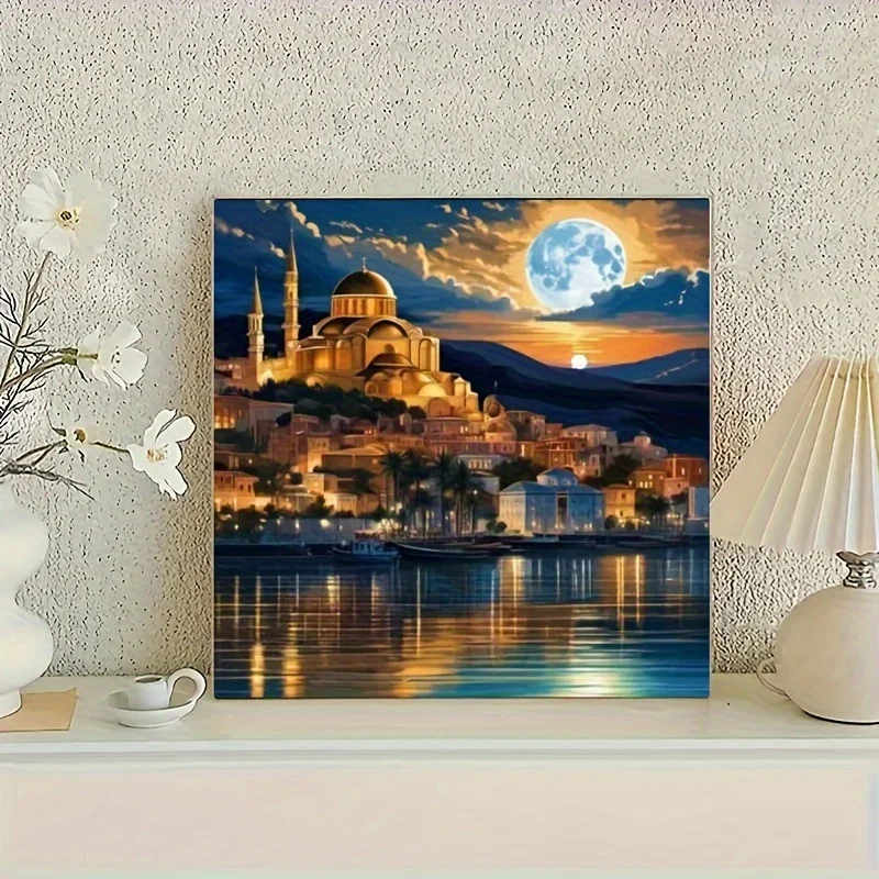 

Night Seaside Scenery 500 PCS Jigsaw Puzzles Challenging Family Activity Games for Gameroom Bedroom Livingroom Gift