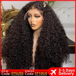 13x4 Deep Wave Lace Frontal Human Hair Wig Curly Wigs For Women Pre Plucked 30 Inch Brazilian 13x6 Water Wave Lace Front Wig