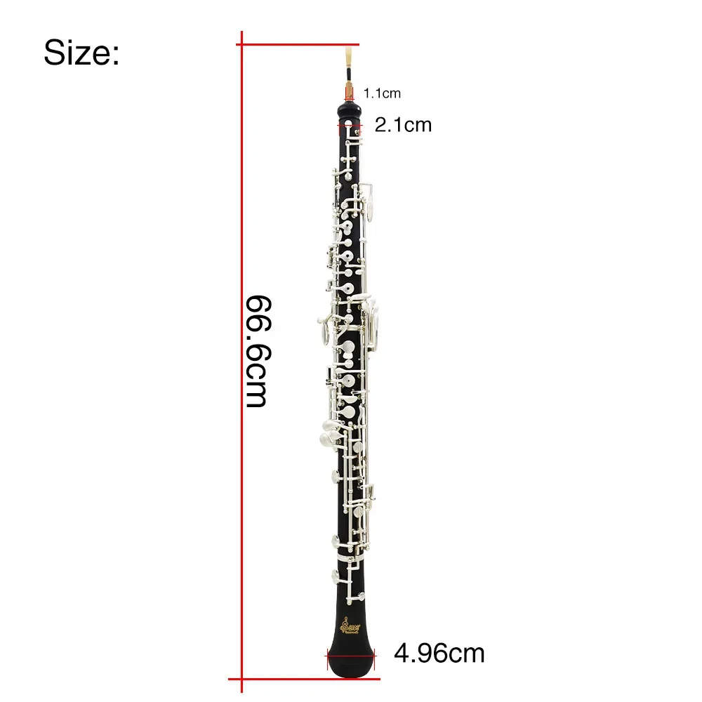 SLADE Professional C Key Oboe Semi-Automatic Style Cupronickel Silver/Gold/Nickel-Plate Woodwind Playing Instrument Set