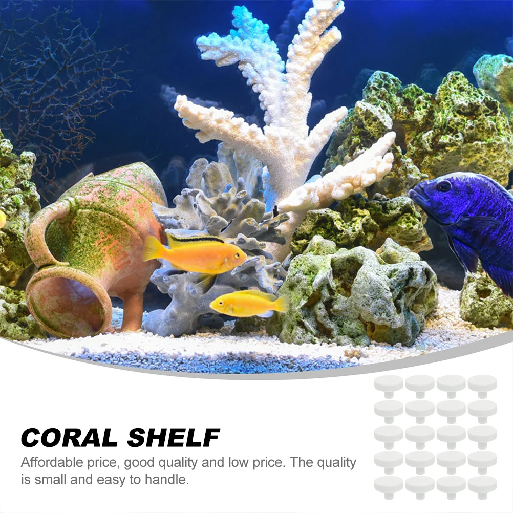 20 Pcs Premium Ceramic Coral Base Plugs Aquarium Stand Branch Support T Shaped Fish Tank Decorative Accessories