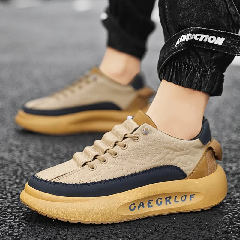 Men\'s Casual Shoes Luxury Artificial Leather Platform Sports Tennis Loafers Sneakers For Men 2024 Outdoor Fashion Walking Shoes