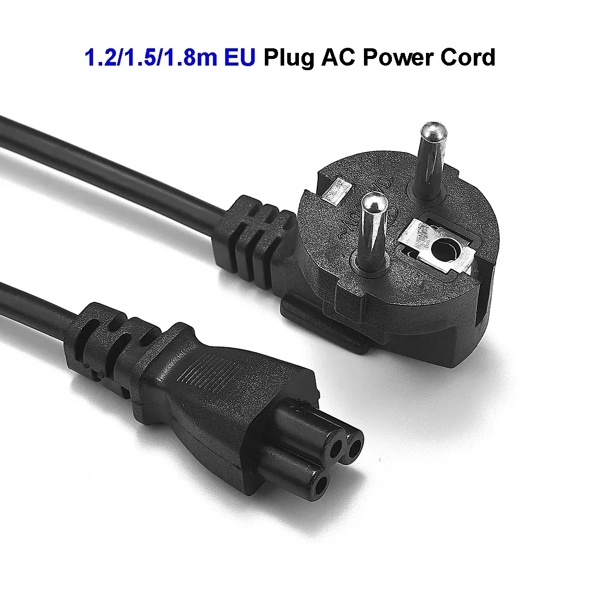 EU Plug Power Supply Cable 1.2/1.5/1.8m IEC320 C5 Plug AC Power Extension Cord For HP Dell Lenovo Asus Notebook LG TV Printer