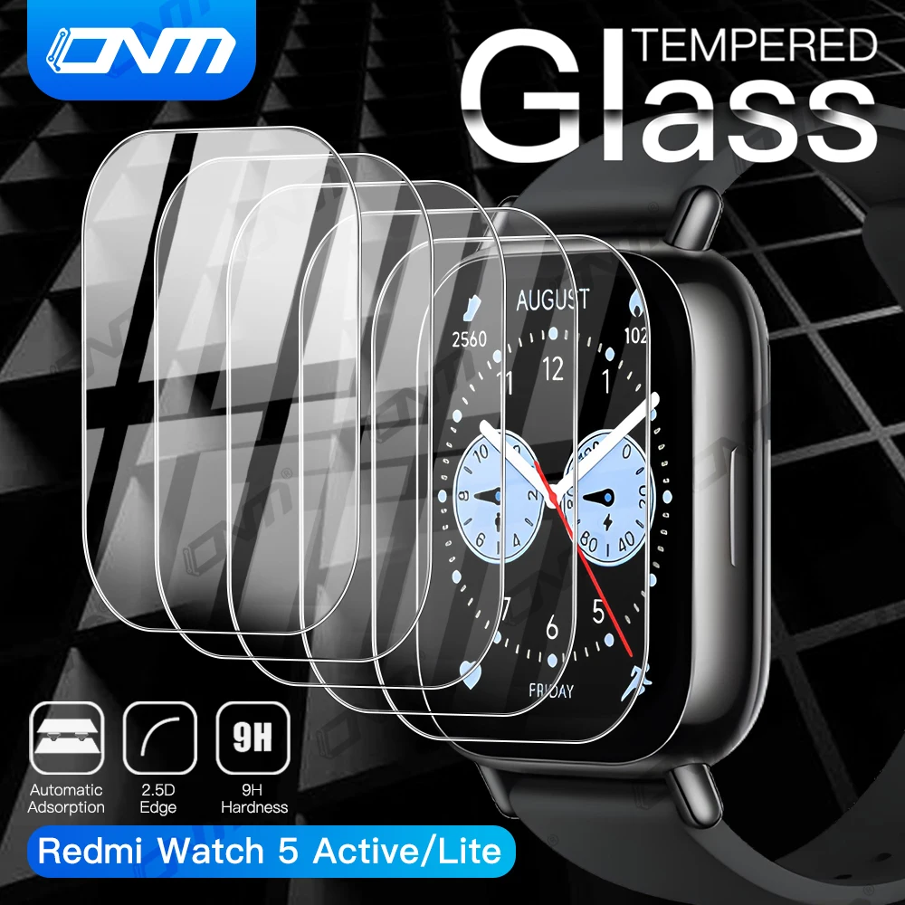 9H Premium Tempered Glass for Xiaomi Redmi Watch 5 Lite / Active Smart Watch Clear HD Glass Screen Protector Film Accessories