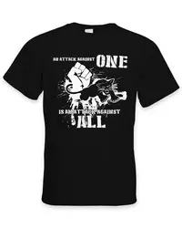 Black Panthers An Attack Against One is All Mens T-Shirt Malcolm X Party Civil Human Rights