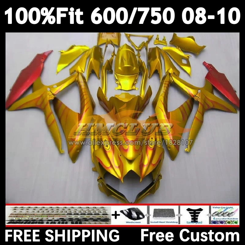 

Injection For SUZUKI GSXR 600 750 CC GSXR600 2008 2009 2010 15No.38 GSXR-600 GSXR-750 K8 GSXR750 08 09 10 Fairing Golden red