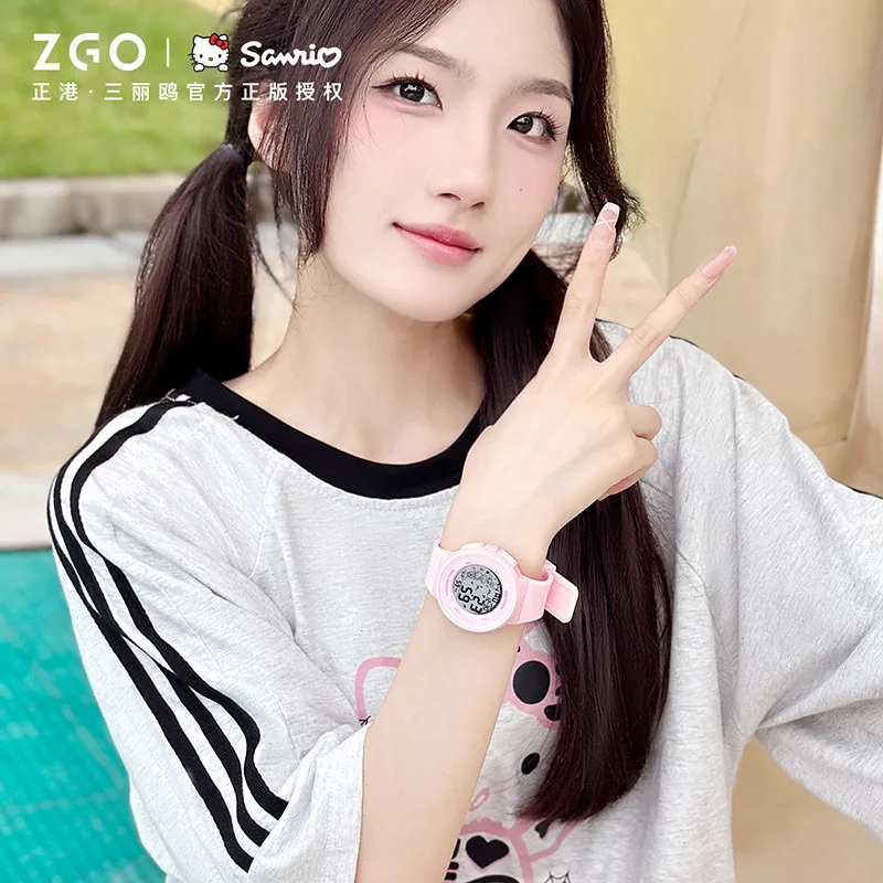 Relógio digital infantil ZGO Sanrio, relógio eletrônico à prova d'água versátil e fofo para estudantes. Presente 8551