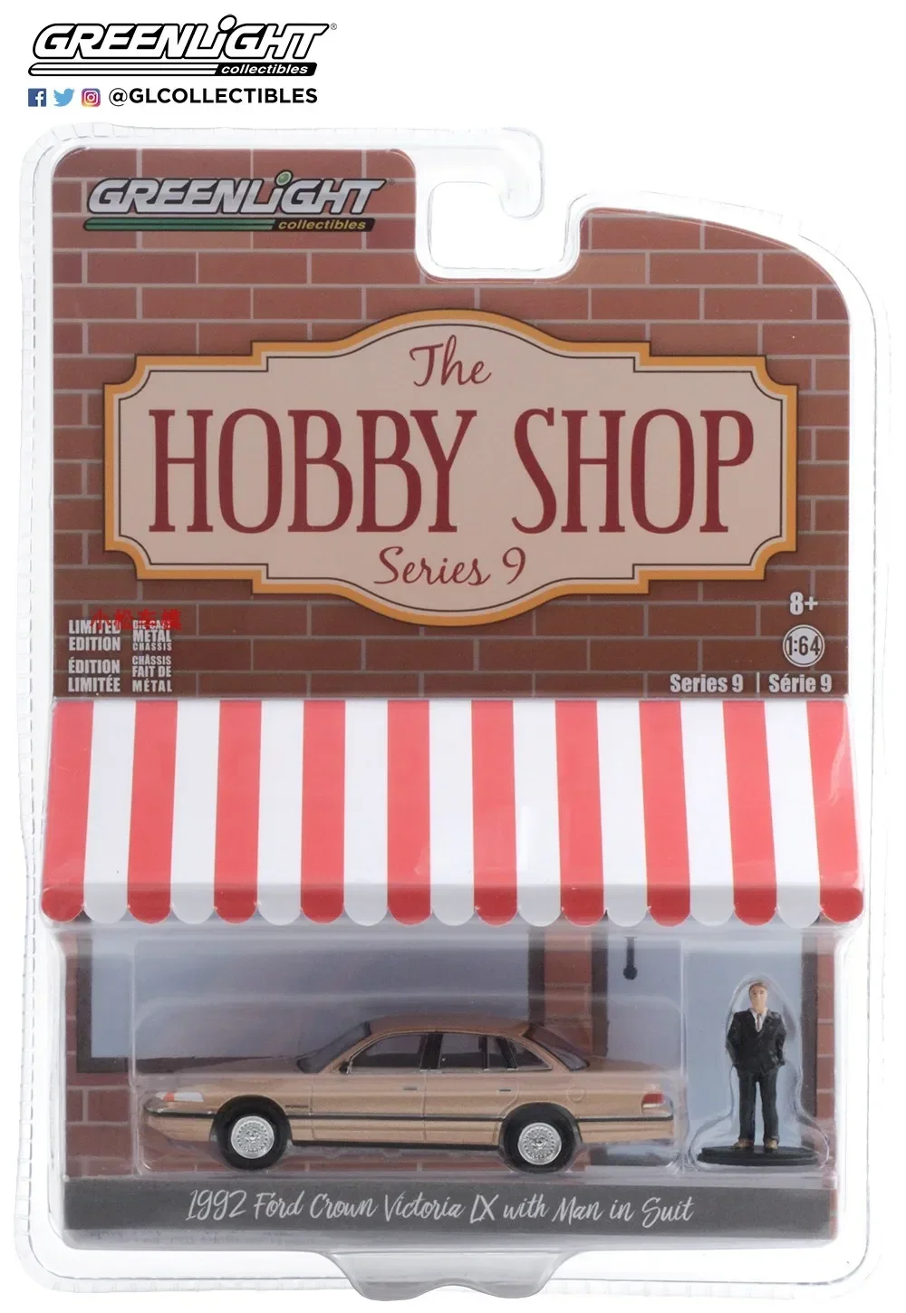 greenlight 1:64 1992 Ford Crown Vic W Man Diecast Metal Alloy Model Car Toys For Gift Collection