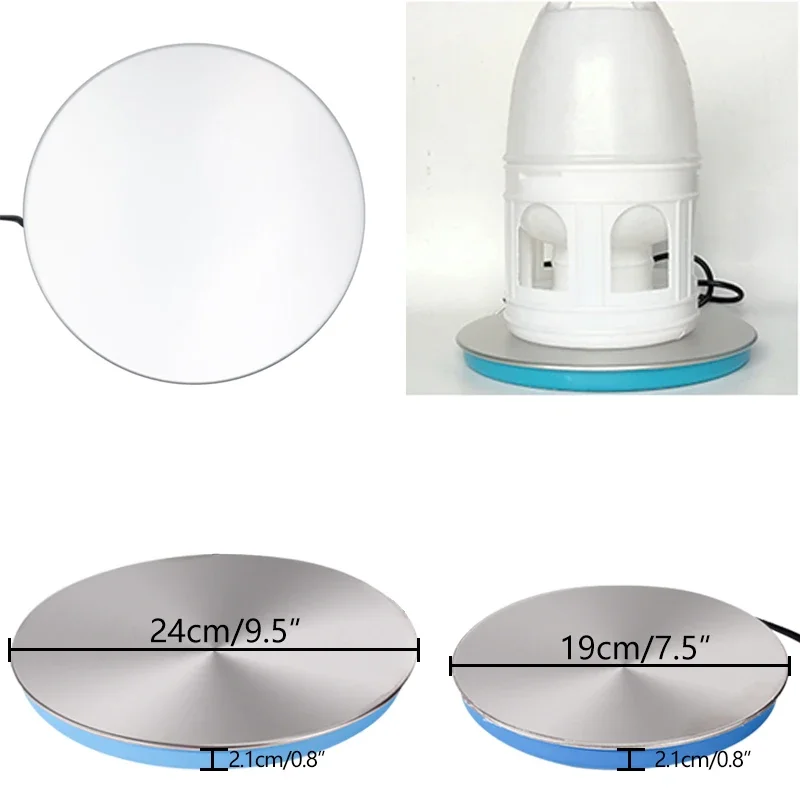 Poultry Drinking Heating Water Heater Pet Animals Chicken Bird Winter Drinker 220V Farm Drinker Heater with EU Plug Adapter