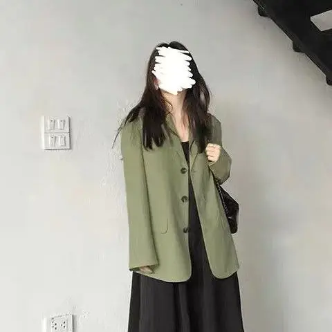 Commute Blazer Overcoat Female Women'S Coats Gliiter Silky Smooth Letter Dots Promotion Outdoor Two-Button Appropriate Square