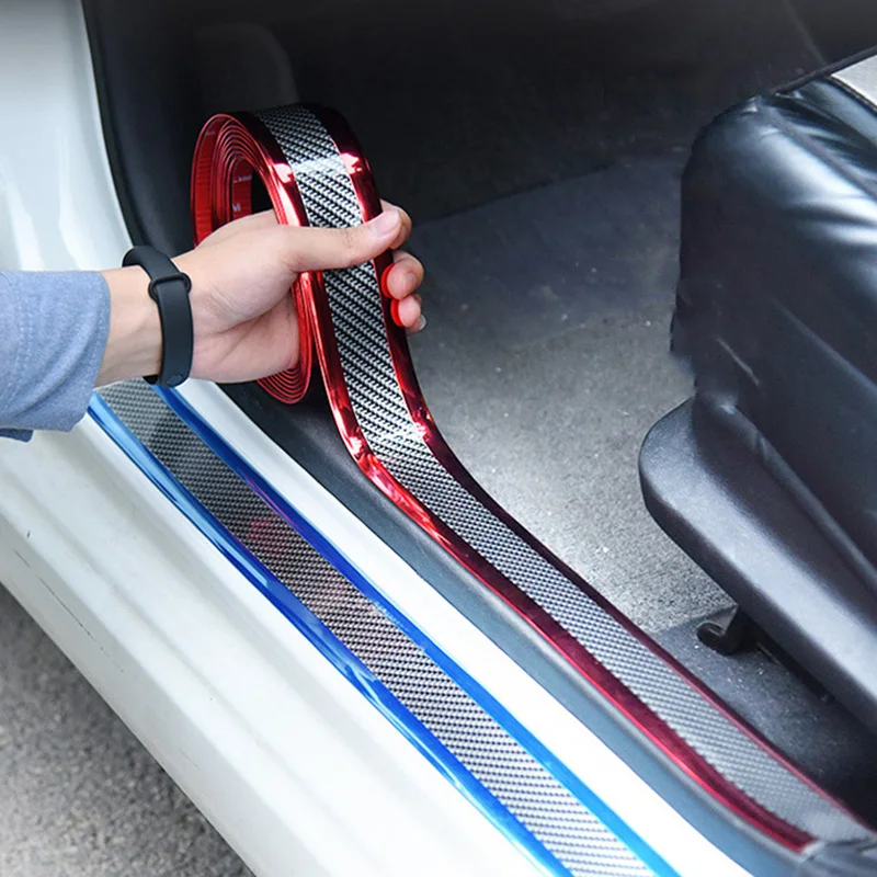 Adesivi per Auto protezione del bordo della porta adesivo universale per davanzale della portiera dell'auto pellicola protettiva per pellicola trasparente antigraffio in fibra di carbonio