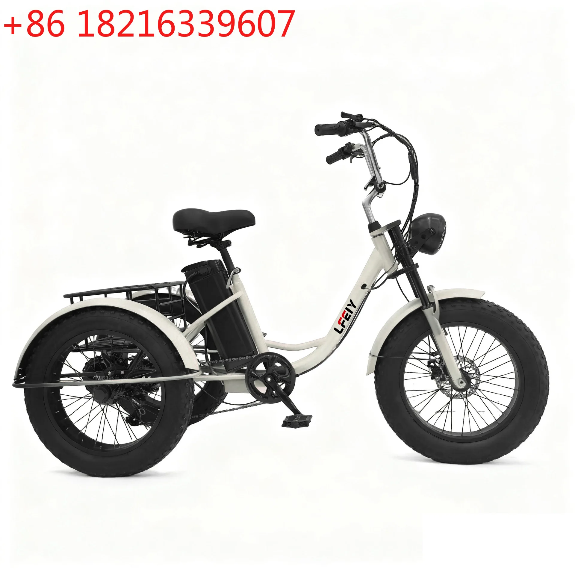 YAO 20-inch fat tire lithium battery power tricycle, pedal tricycle snow lithium battery