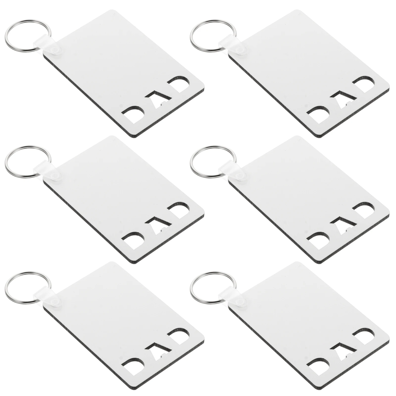 

6pcs Wooden Keychains DIY Sublimation Blanks Heat Transfer Craft Rings Durable Gift for Handmade Art Supplies Parents Kids