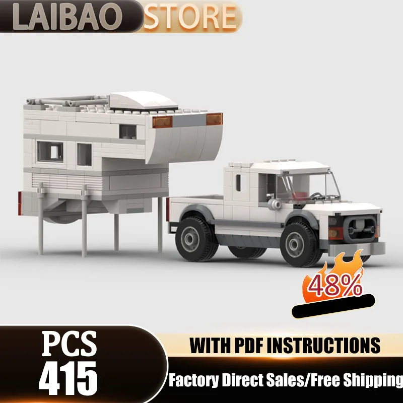 

Модель грузовика MOC: Технологичные модульные блоки для сборки грузовиков и кемпинговых палаток, подарки, рождественские игрушки, наборы для самостоятельной сборки