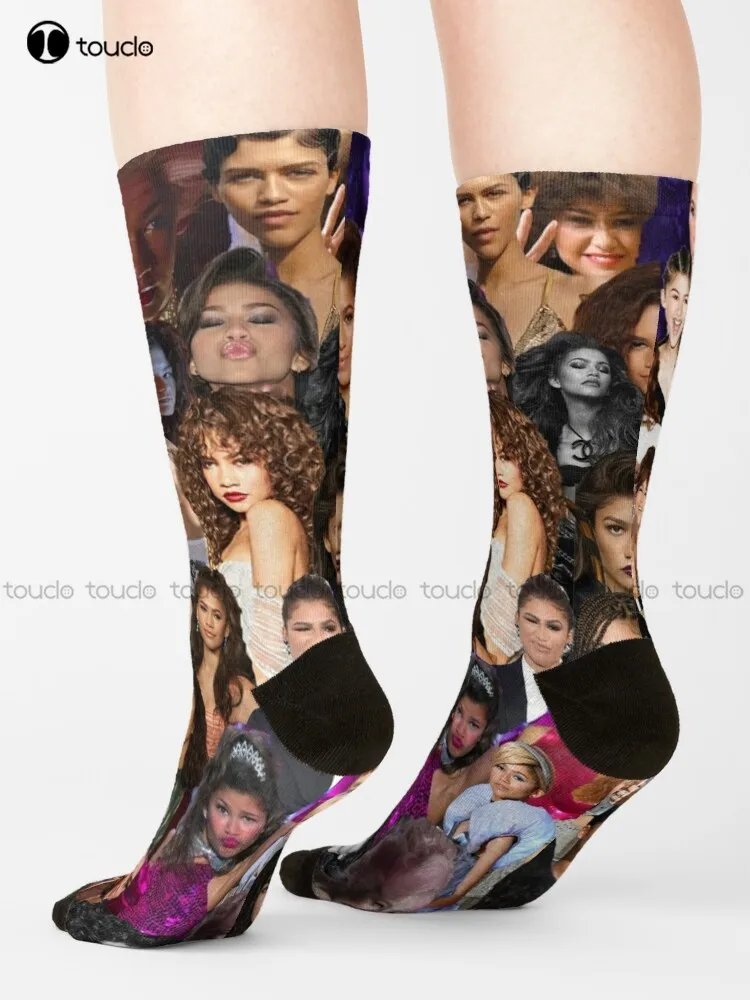 

Zendaya Collage Socks Womens Cotton Socks Street Skateboard Socks Personalized Custom Unisex Adult Teen Youth Socks Gd Hip Hop