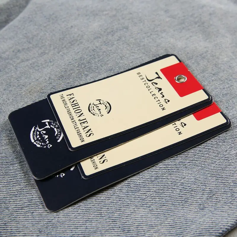 Jeans General Hangtag Custom Clothing Pants Hanging Tags Buckle Tags Customized Logo Paper Cardboard Cards Fashion Labels view 5