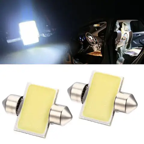 Panneau Led 12v pour voiture, lumière COB 31mm 12smd, ampoule blanche à Double flèche, lumières Led automatiques pour utilisation en dôme intérieur de véhicule