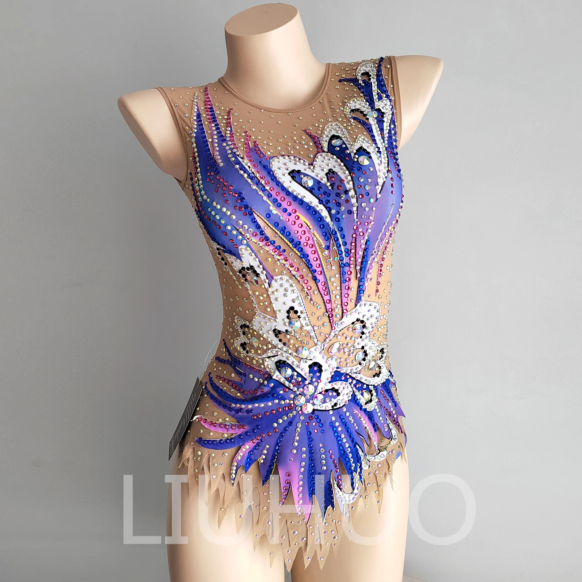 LIUHUO Rhythmic Gymnastics Leotard Purple Competitive Gymnastics Performance Clothing