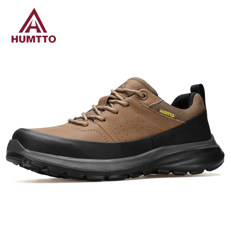 

HUMTTO Non-slip Hiking Shoes Outdoor Men's Sports Shoes Leather Safety Walking Sneakers for Man Breathable Trekking Boots Men