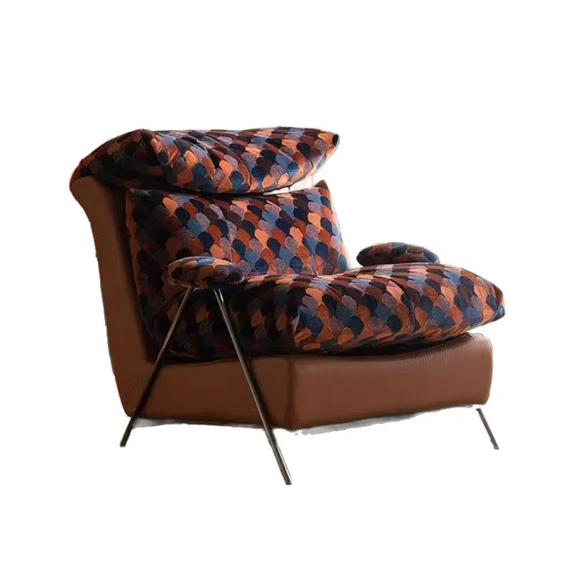 Retro style single sofa chair designer small apartment medieval living room balcony household lazy armchair leisure chair