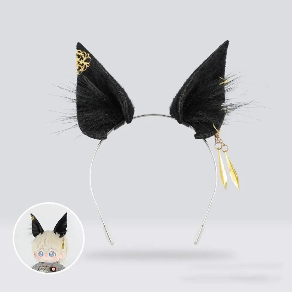 Kawaii Simulated Animal Ear Hair Hoop Hairband Black White 1/4 Headwear Cat Ear Tails Cat Wolf Ears Cute Headwear for Cotton