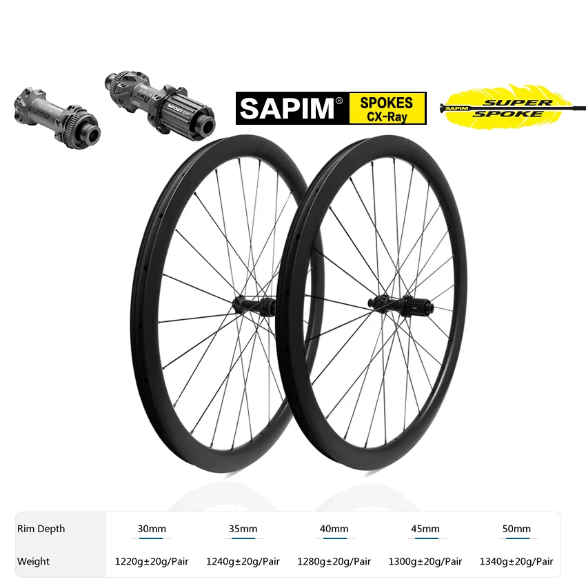 Airwolf New Arrival T1100 Super Light 36mm Width Carbon Gravel Bike Wheels High Quality Carbon Gravel Cyclecorss Bicycle Wheels