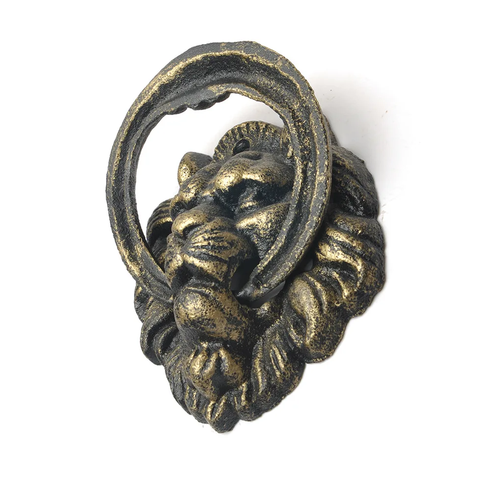 Vintage Cast Iron Lion Door Knock, Animal Wall Decoration, Antique Villa, Home Store Gate, Decorative Hanging