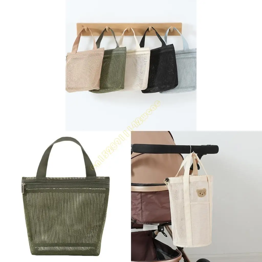 

Diaper Bag Soft Mesh Handbag Hollow Out Storage Bag Solid Color Mom Bag Multifunction Travel Bag DXAD