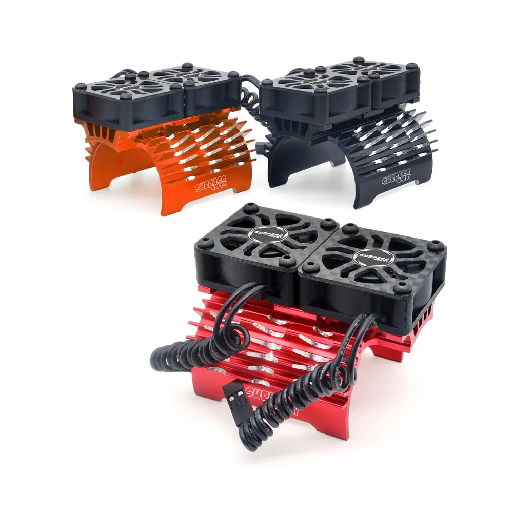 Surpass Hobby Rocket Metal Motor Cooling Fan 40mm Double Cool Fans Heat Sink for 1/5 1/8 1/10 RC Car 4068 4076 4274 4282 Motor
