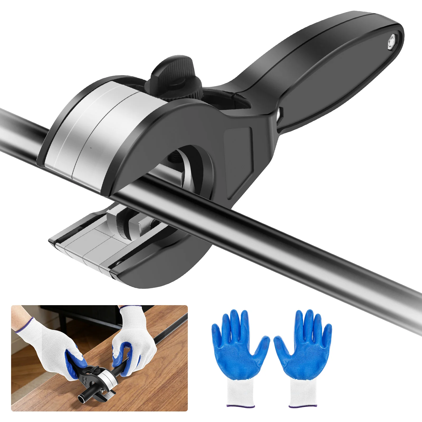 

Ratcheting Tubing Cutter Tool for 1/ 4 inch to 1-1 8 inch Tube Copper Plastic Conduit Ratchet Pipe Cutters Aluminum Alloy 2 in 1