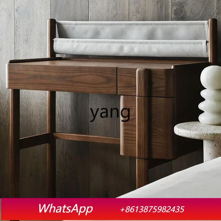 

LMM simple solid wood dresser small apartment dresser bedroom modern desk makeup table integrated