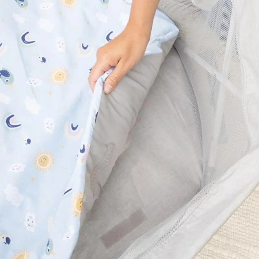 بلدي اللعب الطفل المحمولة الرضع السرير داخلي في الهواء الطلق UPF 50 + المظلة شبكة الجانبين 29x14 بوصة طوي السفر اللعب مع اللعب P #6