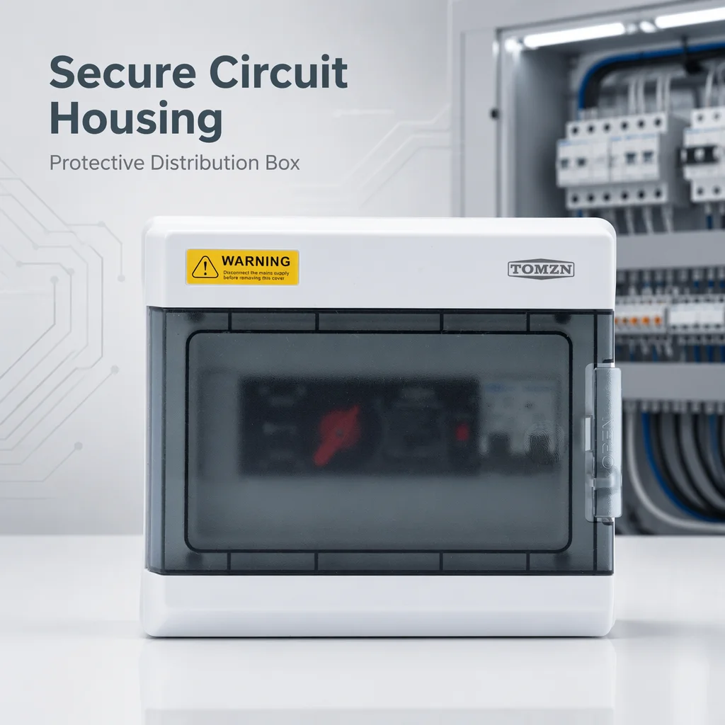 TOMZN Dual Power Switch Distribution Box 2P 63A Automatic Transfer Switchwith MCB Output Short-Circuit Overload Protection
