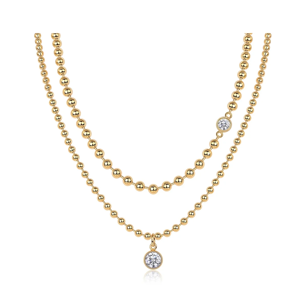

AOA-925 Sterling Silver Fashion Clavicle Necklace D VVS1 Pear Moissanite Pendant 18K White Gold Plated for Women Necklaces